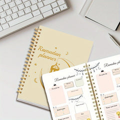 Ramadan Planner A5 Spiral Diary with Crescent Moon & Mosque Paper