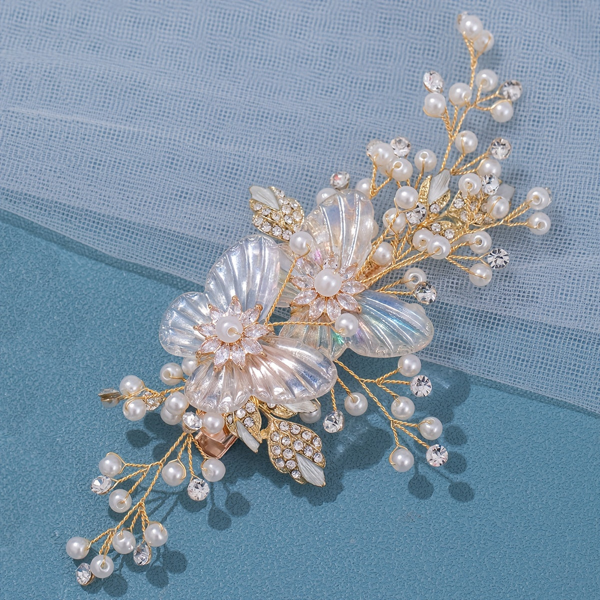 Girls Butterfly Faux Pearl Hairpin Rhinestone Fairy Hairpin