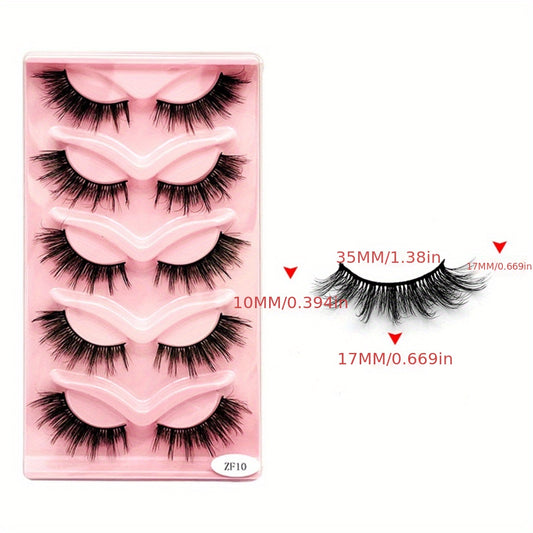 5 Pairs Faux Mink Eyelashes for Perfect Eye Makeup