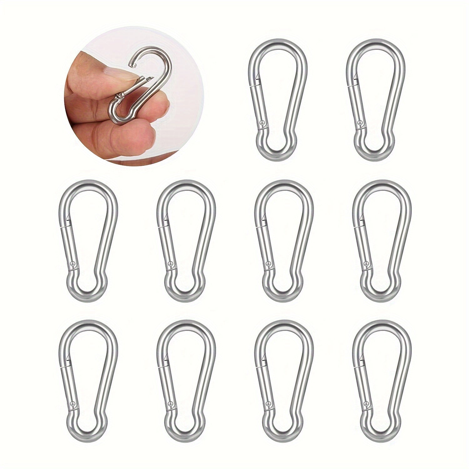 10pcs Stainless Steel Spring Snap Hook Buckle for Outdoor Activities