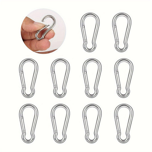 10pcs Stainless Steel Spring Snap Hook Buckle for Outdoor Activities