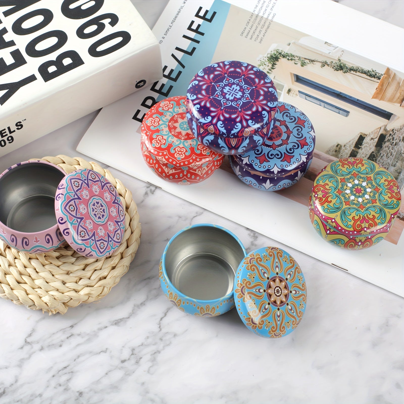 6pcs Candle Tin Jars for DIY Candle Making with Lids