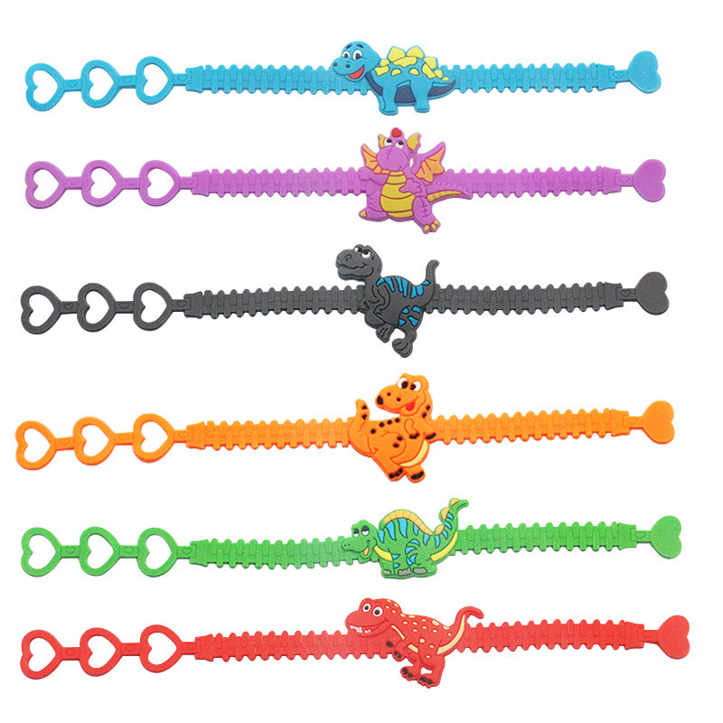 12 Pack Silicone Dinosaur Hand Straps for Kids