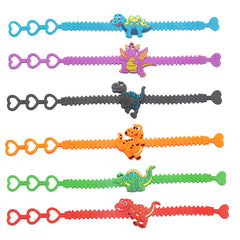 12 Pack Silicone Dinosaur Hand Straps for Kids