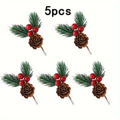 10pcs Christmas Tree Red Pine Cone Ornaments DIY Decoration