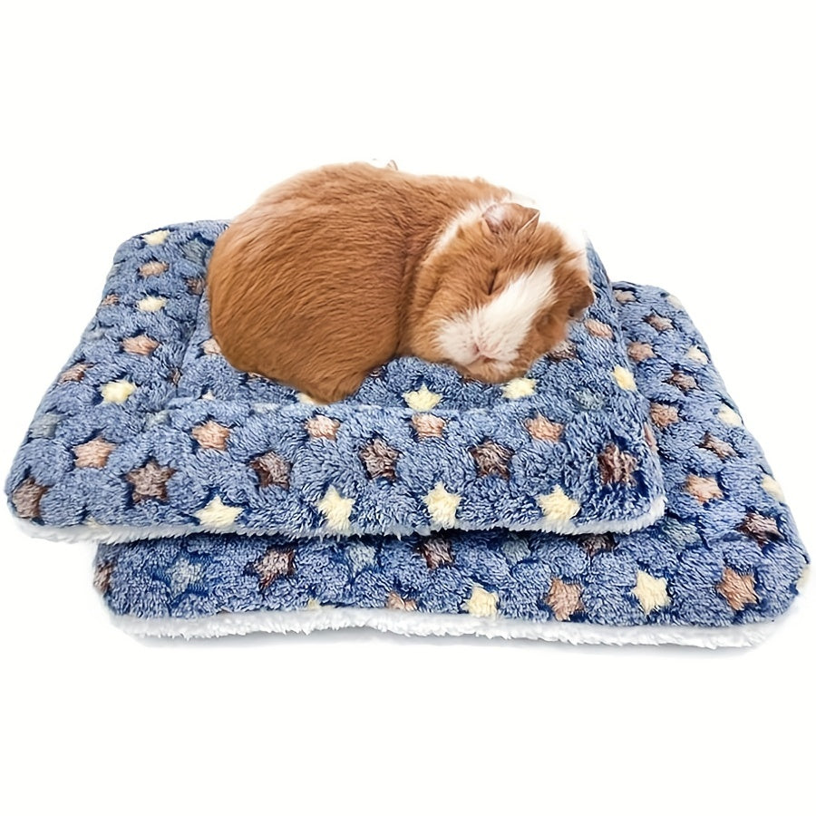 2pcs Washable Guinea Pig Bed Mat Rabbit Winter Bed Pad For Indoor Warm