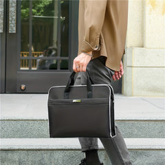 Nylon Briefcase Large Capacity Zippered Document Organizer Handbag