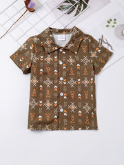 Boys Symbols Shirt Short Sleeves Button