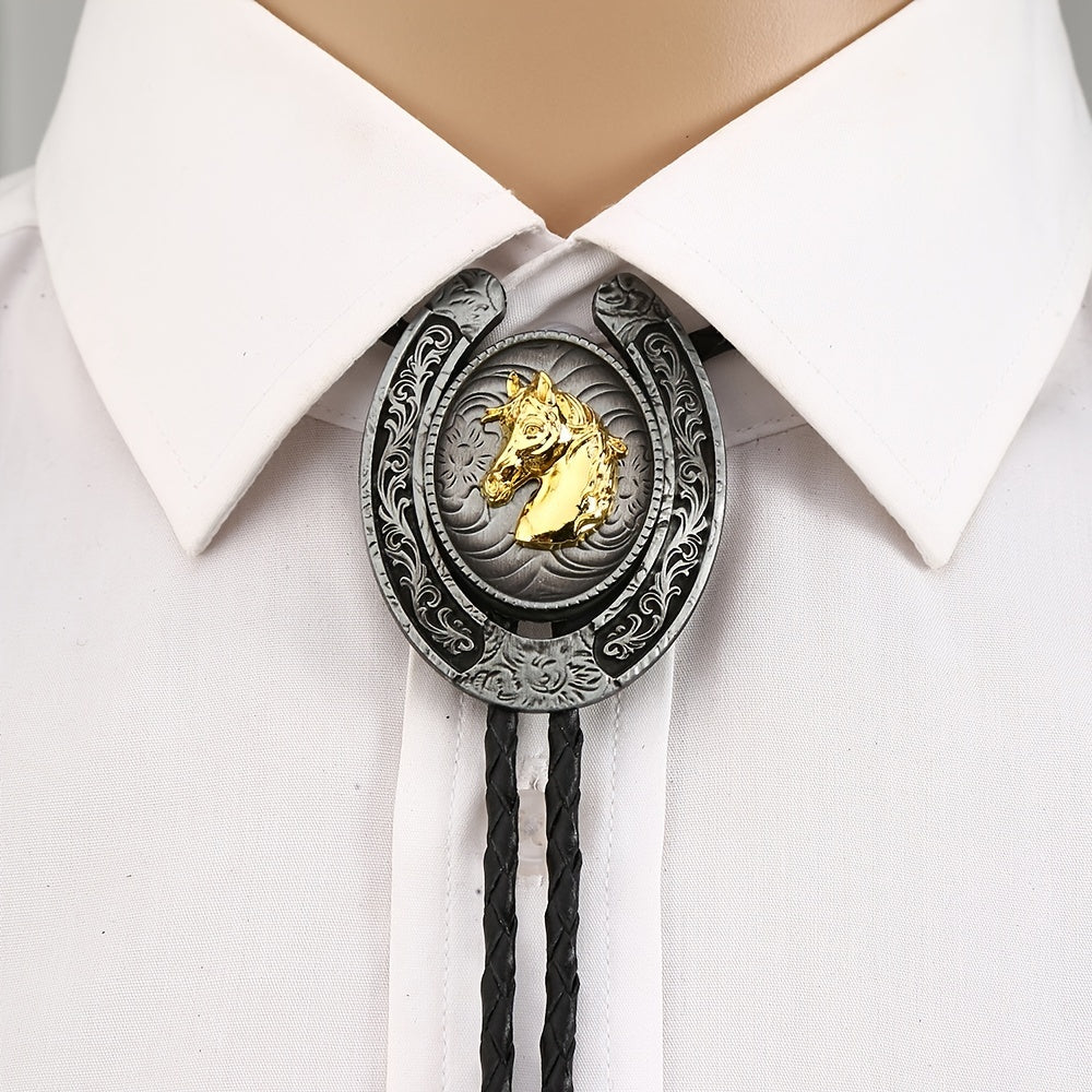 Novelty Metal Necktie Necklace Animal Ox Head Horse Head Eagle Head