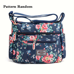 Floral Pattern Crossbody Bag Nylon Shoulder Bag