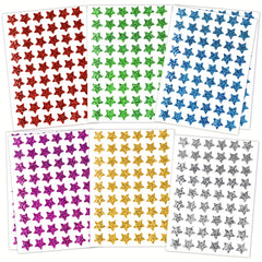Holographic Star Stickers Self Adhesive Paper Decals 6 Colors 1 Diameter