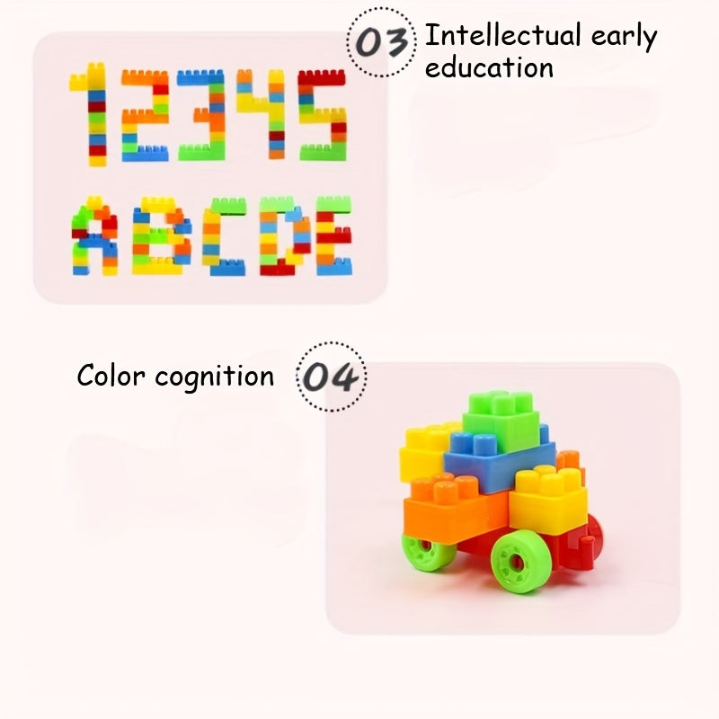 100pc Colorful Building Blocks Set Ages 3 DIY Construction Toy Gift