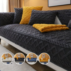 Jacquard Sofa Slipcover Plush Couch Cover Universal Furniture Protector