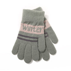 Winter Letter Style Cold-proof Girl's Finger Gloves