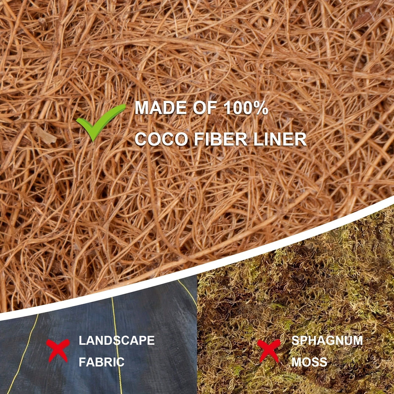 4pcs 12 Inch Coconut Liners Round Hanging Basket Liners