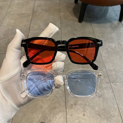 Vintage Square Sun Glasses Classic Candy Lens Transparent Sunshade Eyeglasses