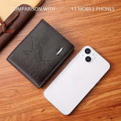 Men's PU Leather Eagle Pattern Short Wallet Card Cash Holder