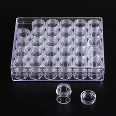 30pcs Clear Plastic Bottle Set for DIY Manicure Jewelry Storage