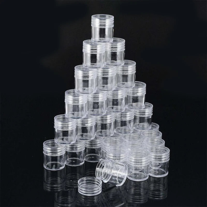 30pcs Clear Plastic Bottle Set for DIY Manicure Jewelry Storage