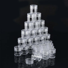 30pcs Clear Plastic Bottle Set for DIY Manicure Jewelry Storage