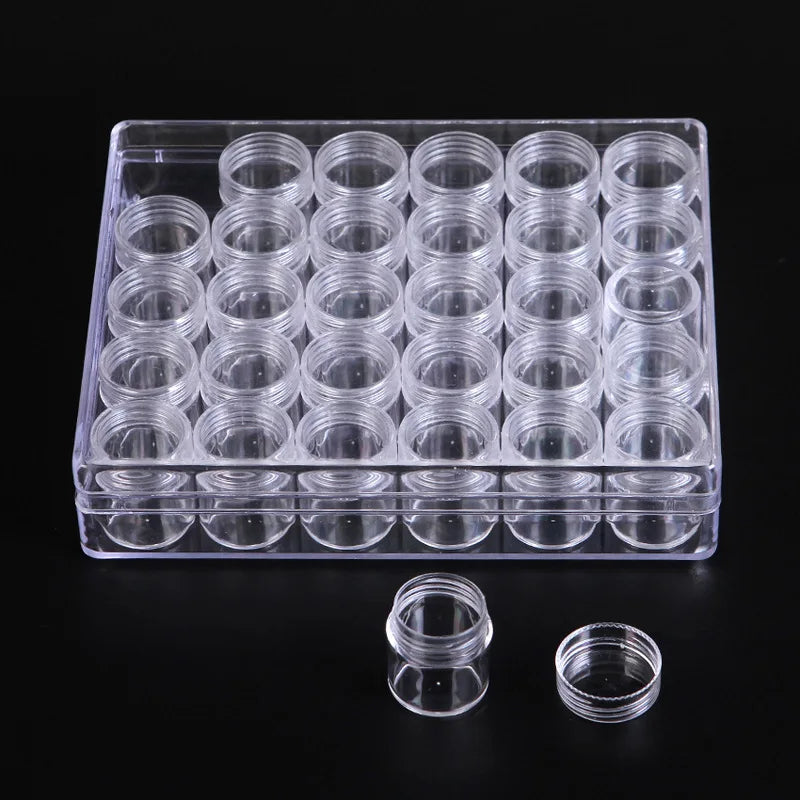 30pcs Clear Plastic Bottle Set for DIY Manicure Jewelry Storage