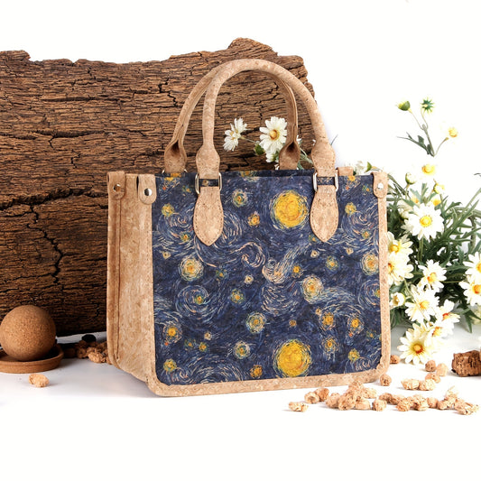 Famous Painting Pattern Handbag Retro Satchel Bag
