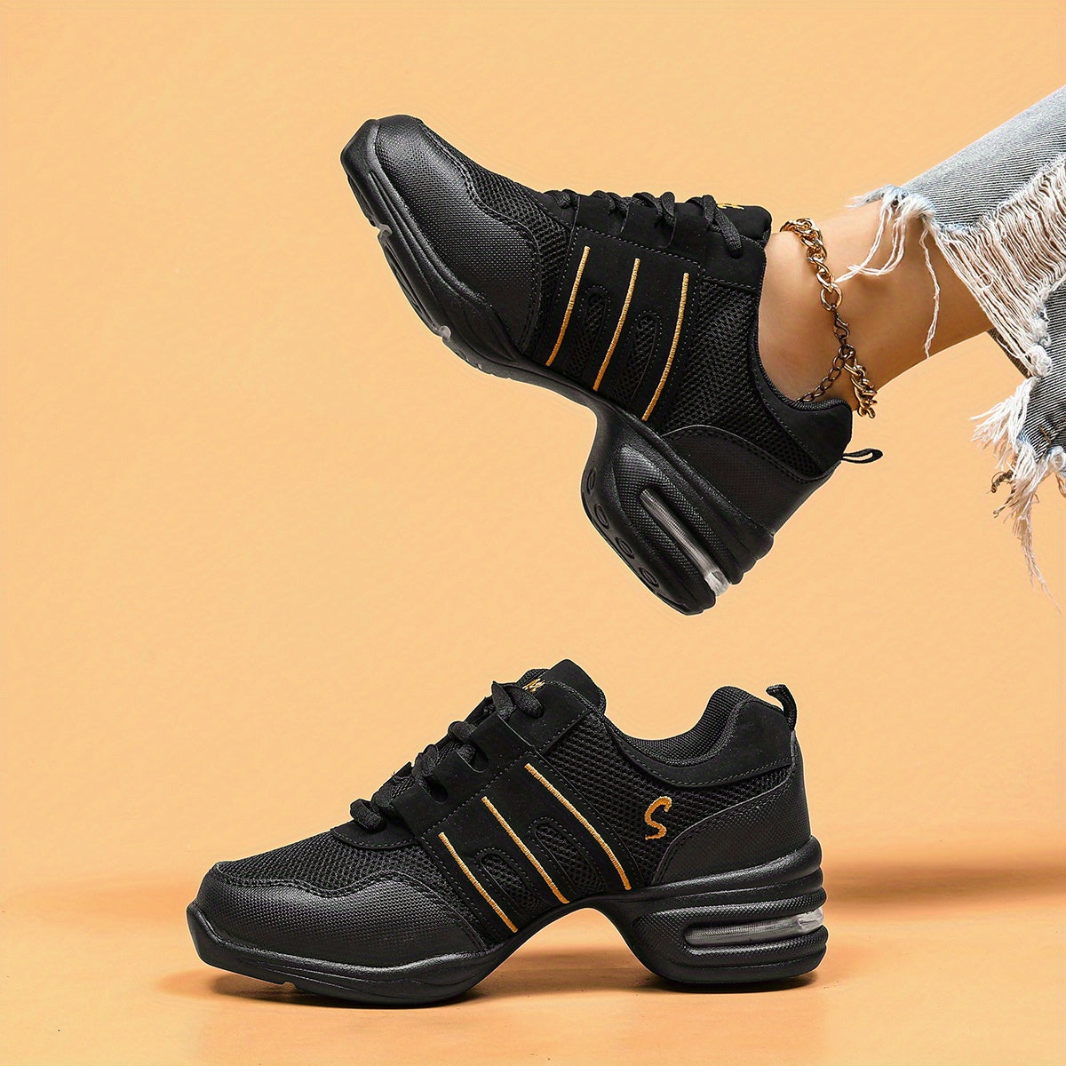 Women's Mesh Dance Sneakers with Arch Support