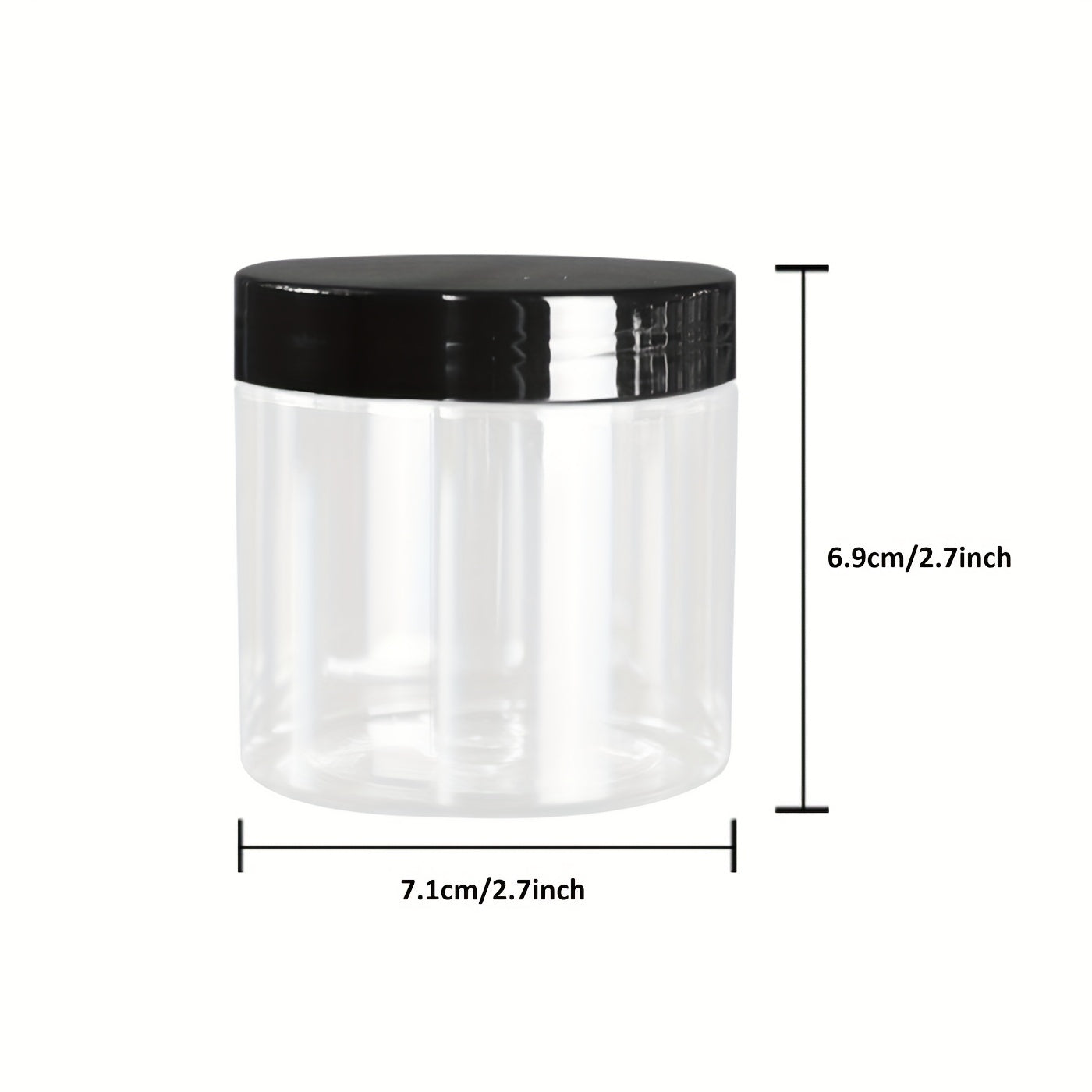 1pc Big Round PET Plastic Jars with Lids