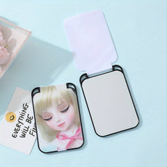 Girl Pattern Makeup Mirror Square Princess Mirror Folding Portable Makeup Mirror