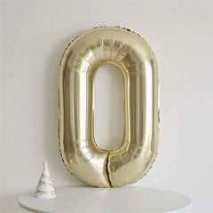 101 6 Cm Golden Number Aluminum Film Balloon Set for Children's Birthday Party