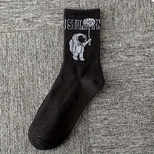 Men's Crew Socks Cartoon Pattern Basketball Socks