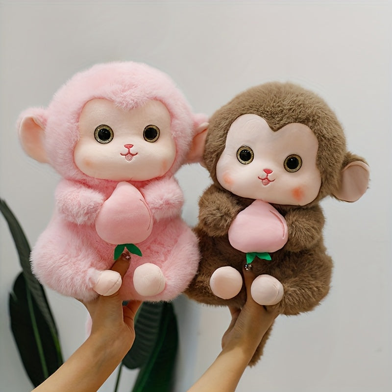 Adorable Plush Monkey Toy Soft Stuffed Animal Pink & Brown Gift