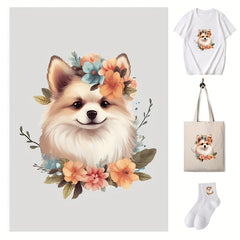 Cartoon Dog Pattern Transfer Designs Heat Sublimation Press Appliques