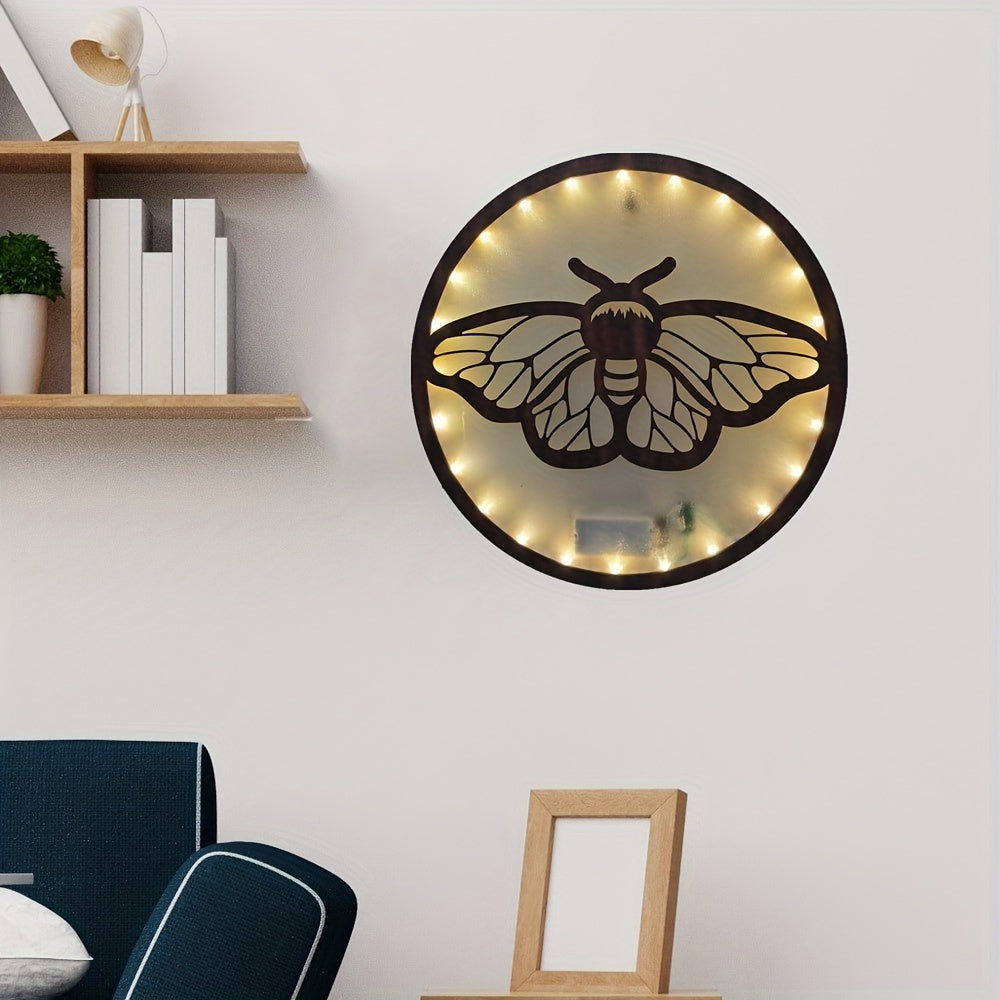 LED Lights Wooden Board Butterfly Wall Decoration Nursery Supplies