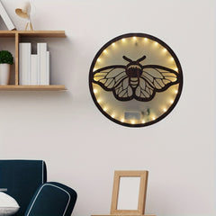 LED Lights Wooden Board Butterfly Wall Decoration Nursery Supplies