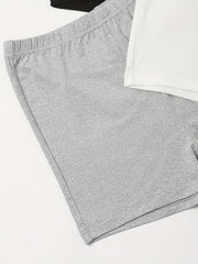 3 Pack Plus Size Basic Pajama Bottoms Set Women's Plus Solid Elastic Waist