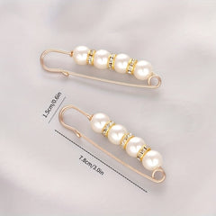 2 Pack Faux Pearl Waist Safety Pin Brooch for Pants Dress Skirt