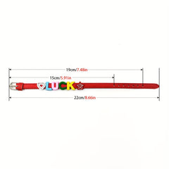 Custom Red Pet Memorial Bracelet with Colorful Letters