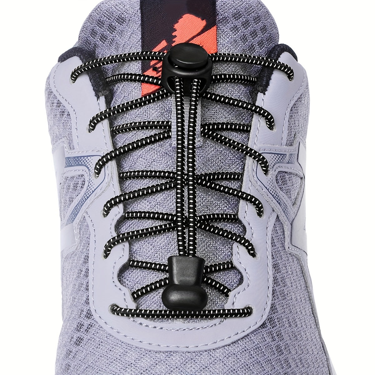 Elastic Round Shoelaces 1 Pair No Tie Locking Lazy Laces for Various Shoes