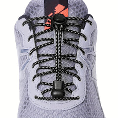 Elastic Round Shoelaces 1 Pair No Tie Locking Lazy Laces for Various Shoes