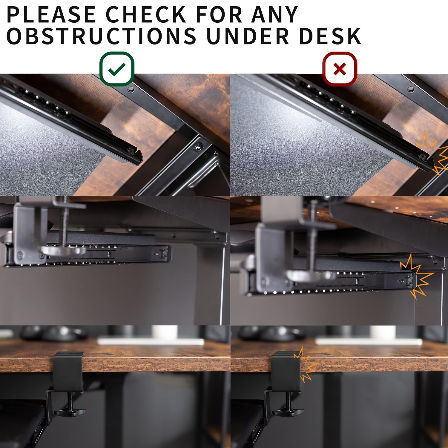 Underdesk Keyboard Tray Saves Space Easy Installation Study Office Dormitory
