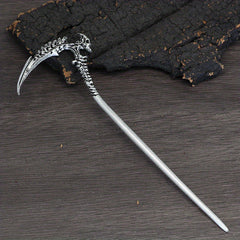 Witch Reaper Skull Hairpin Moon Sword Hair Stick Vintage Snake Sword Hair Clip