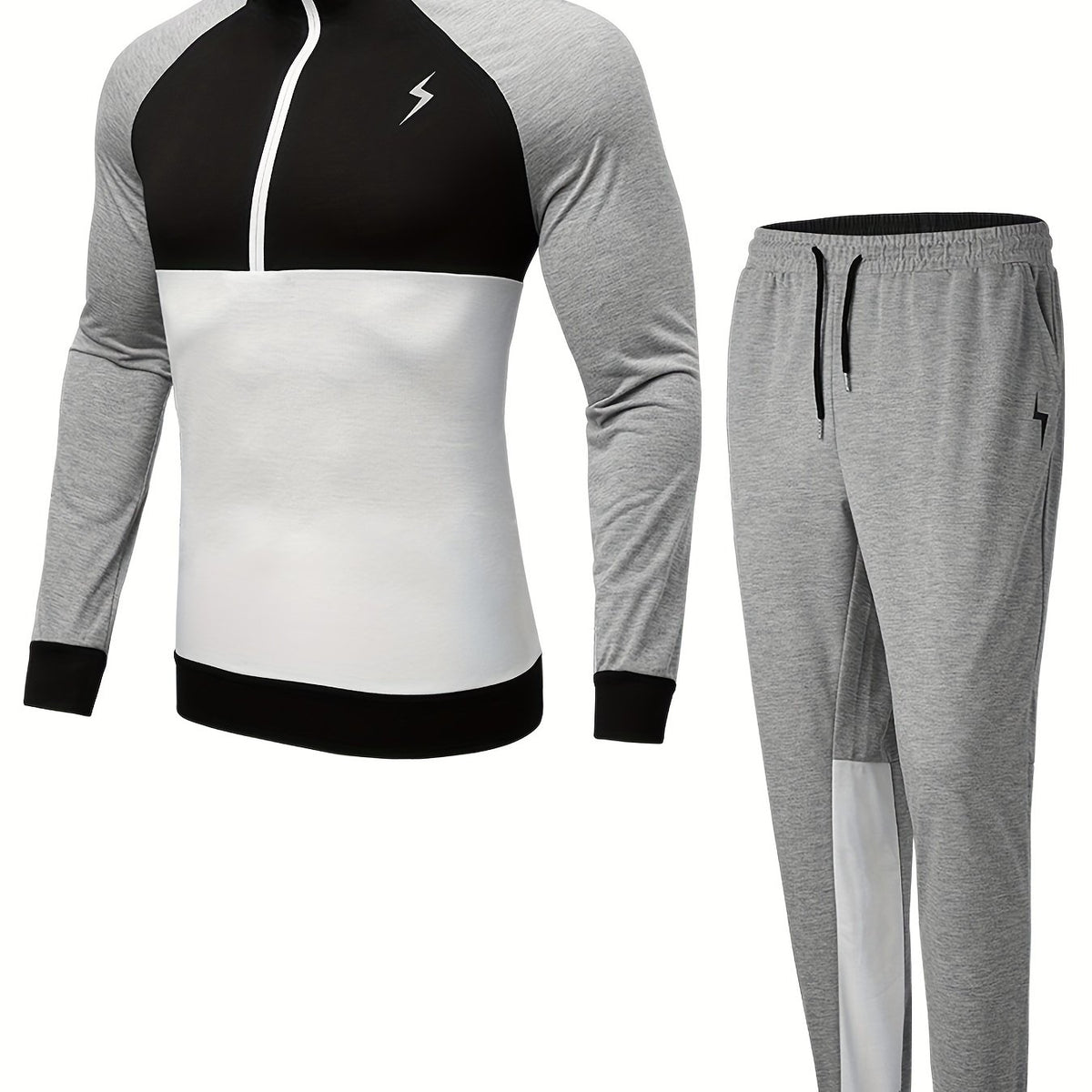 Men's Sports Suit Hooded Jacket & Pants for Gym Training