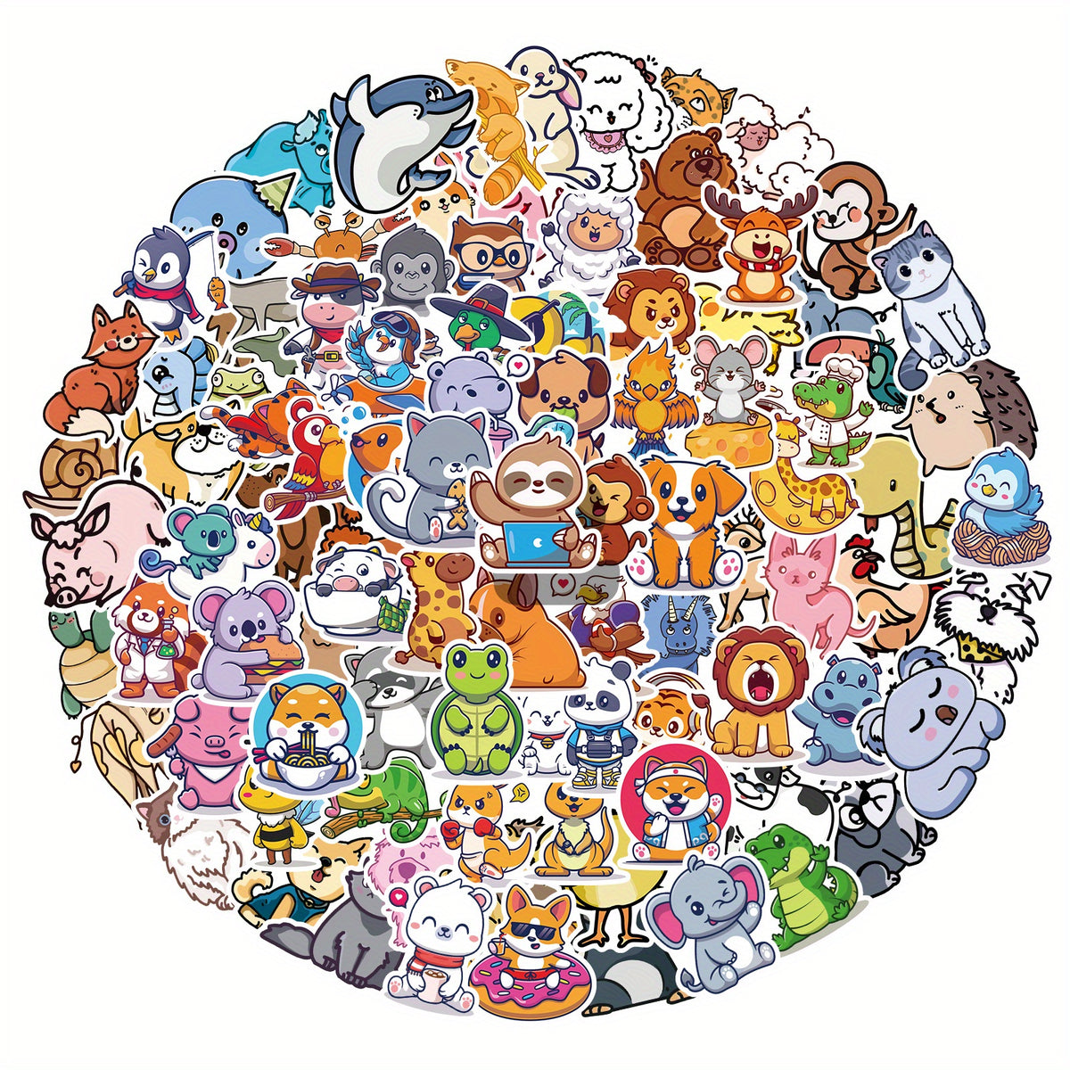 100pcs Small Animal Waterproof Stickers for Kids