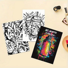 Graffiti Coloring Book for Adults, Mindfulness Relaxation