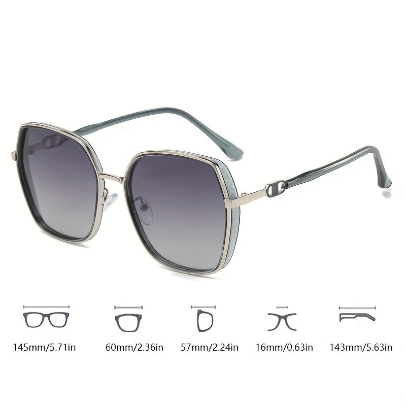 Large Polygon Sunglasses Vintage UV400 Shades for Summer Beach