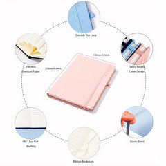 A5 Ruled Notebook w/ Pen Holder 80 Sheets Multiple Colors