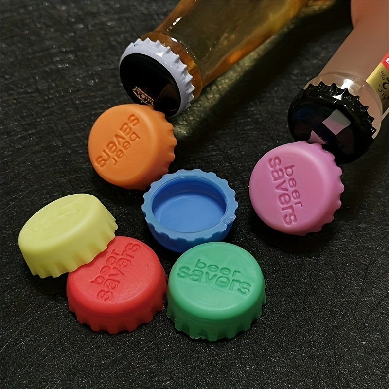 6pcs Silicone Bottle Cap Sealed Beer Lid Kitchen Vinegar Soy Sauce Bottle Soda C