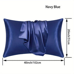 2pcs Satin Pillowcase Solid Pillow Covers - No Pillow Insert