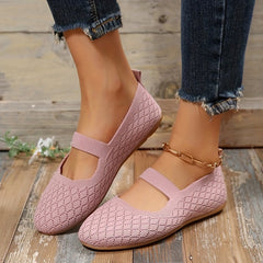 Women's Knitted Flat Shoes Comfortable Cut out Non Slip Elastic Slip On Shoes